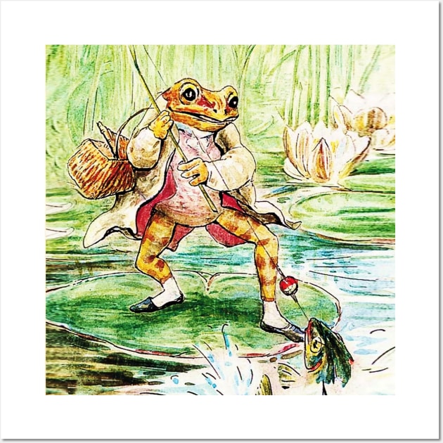 “Jeremy Fisher Catches a Fish” by Beatrix Potter Wall Art by PatricianneK